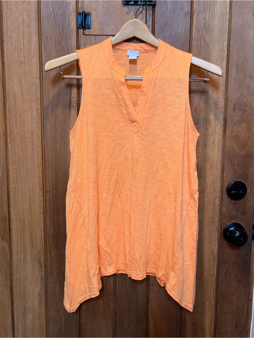 Chico’s Sleeveless V-Neck Tunic Tank Top in Orange